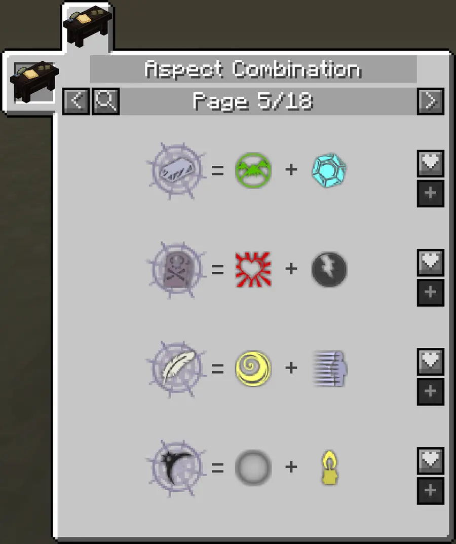 Aspect Recipe Index