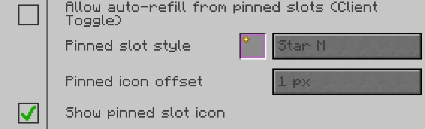 Pinnable inventory and backpack slots