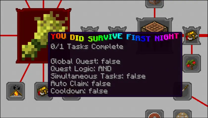 A quest title in rainbow: the system works wherever text is drawn